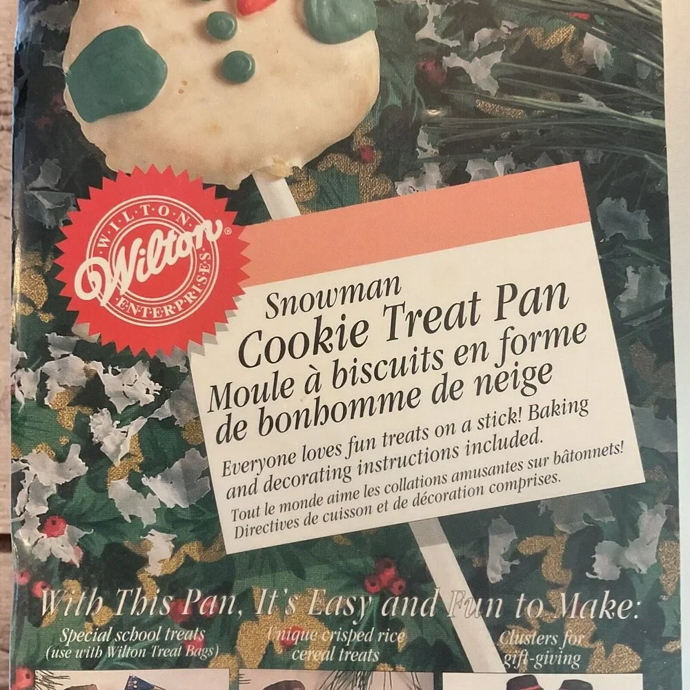 2‎ Wilton Snowman Treat Pan Cookies Candy Metal Mold #2105-8107 VTG 1998 NEW